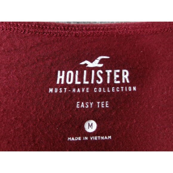 Hollister Top Women Medium Burgundy Base Layer Flowy Causal Everyday Basic Day - Picture 7 of 10